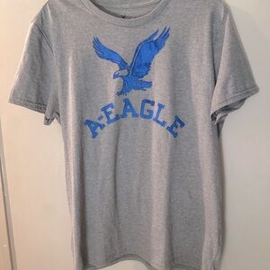 American Eagle Outfitters Gray Tee with Blue Eagle Design